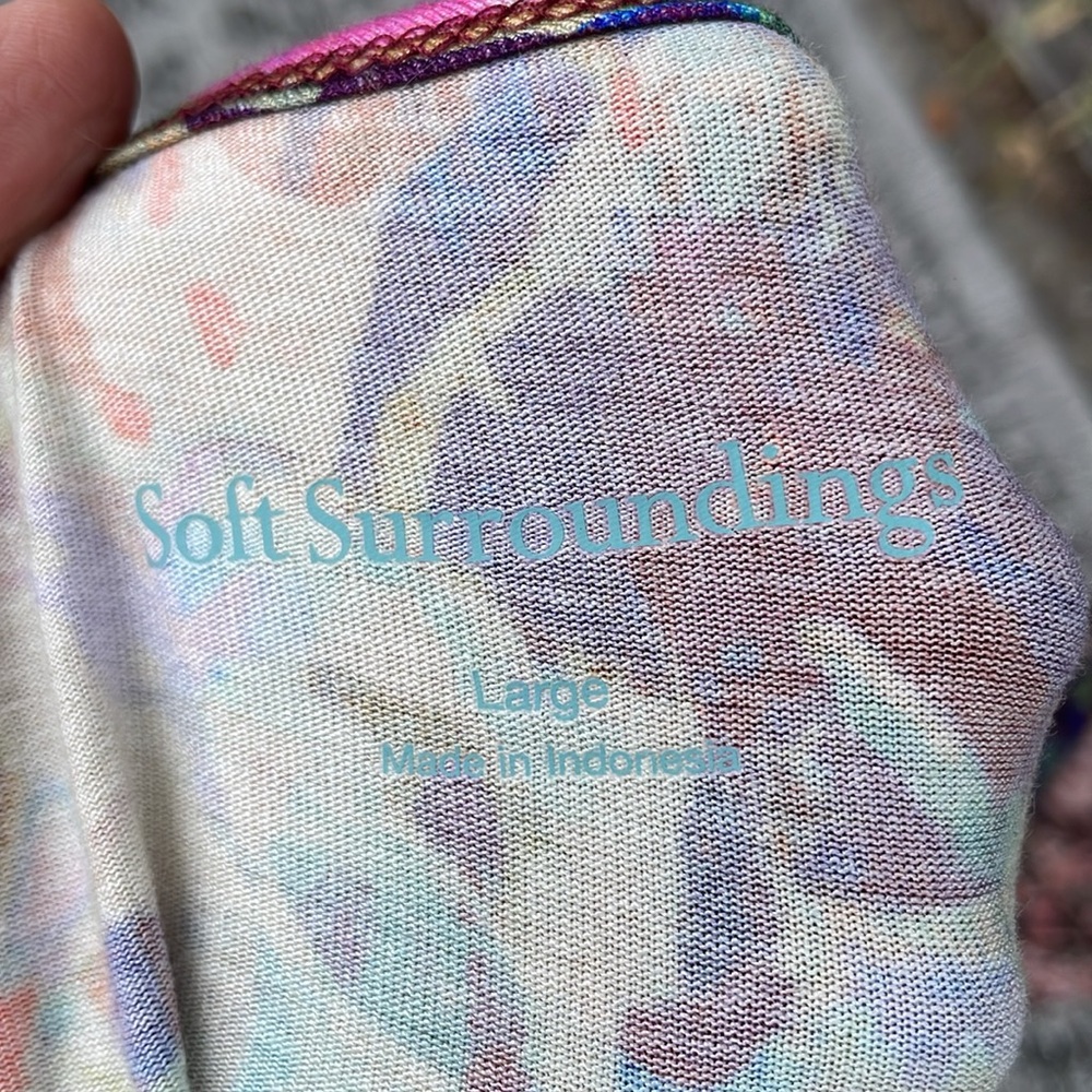 Soft surroundings, dark floral, patchwork knit dr… - image 7